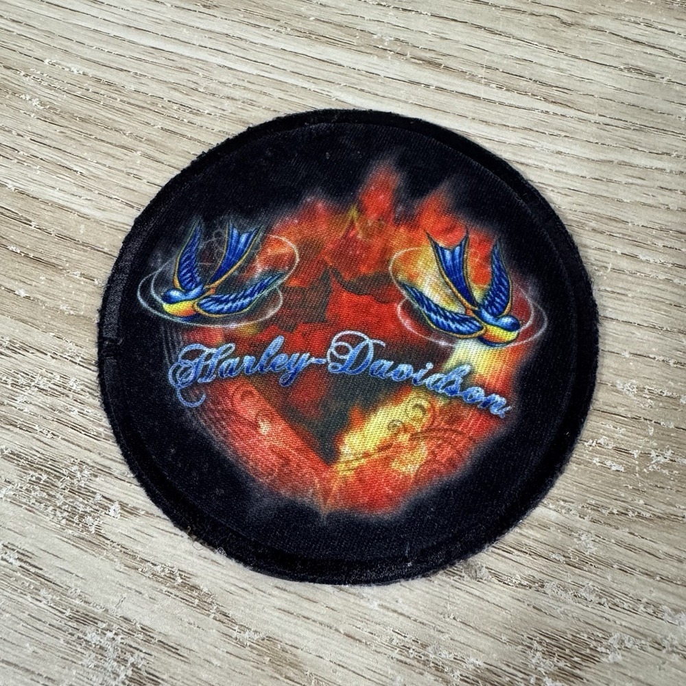 Harley Davidson‎ Prism Sublimated Burning Heart Iron On Vest Patch Made in USA